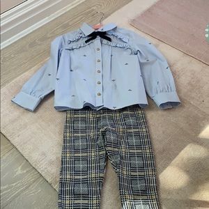 Janie&Jack set, bee shirt and pants size 4
